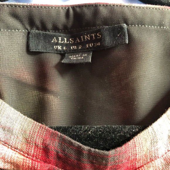 All Saints Henry Check Plaid Tie Dress Classic Holidays Punk Rock Style - Picture 4 of 7